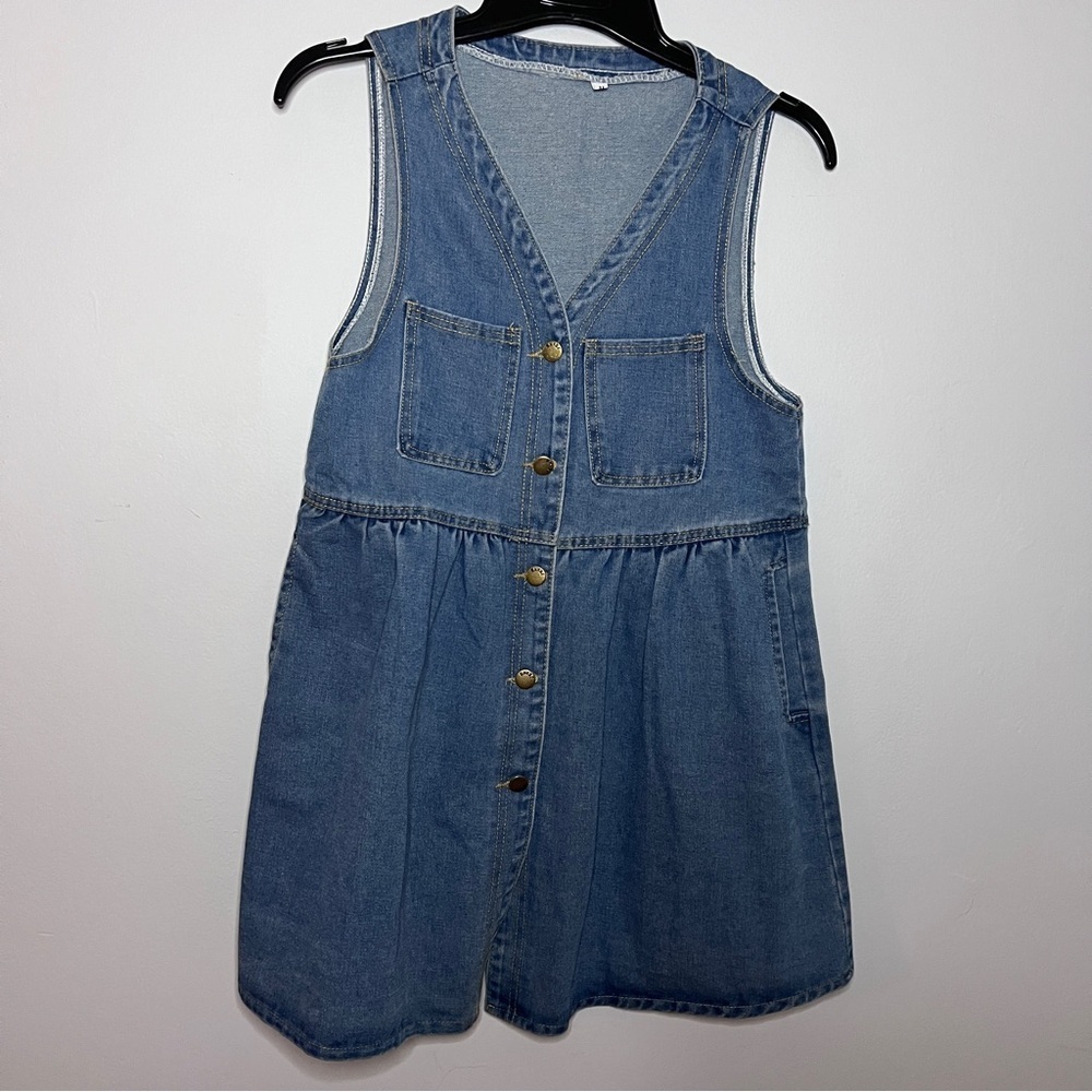 Denim Sleeveless Mini Dress Excellent Condition Size Medium Juniors